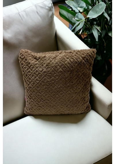 Bohem 4'lü Dekoratif Yastık Kılıfı Kırlent Kılıfı 43x43 Cm Kahverengi Otantik Dsn Kahverengi