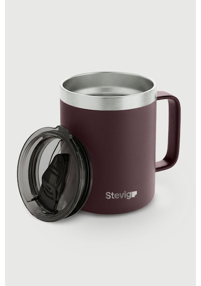 Stevig 1 Cap Daily Mug Kupa Çelik Termos 350 Ml Dark Plum St-266 Bordo