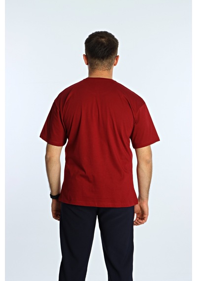 Kral23 Düz Ovr Tişört Bordo Bordo