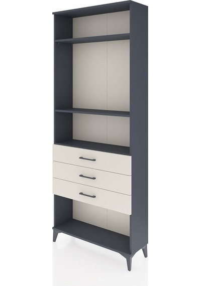 Arges Dolap 3 Raflı 3 Çekmeceli 88x30x221 Antrasit-aytaşı Antrasit