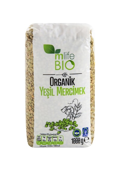 M Life Bio Organik Yeşil Mercimek 1 Kg - 4 Adet Tarı
