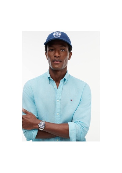 Tommy Hilfiger Pıgment Dyed Lı Solı Erkek Gömlek-16290 Csr Arctic Aqua