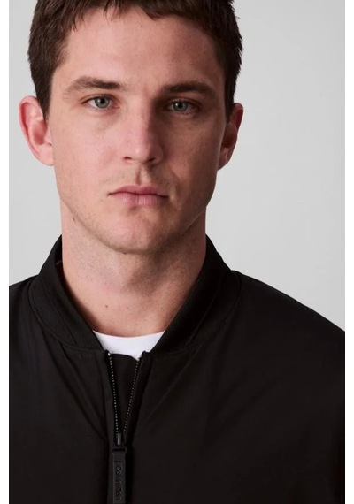 Calvin Klein Erkek Tam Kalıp Kolej Yaka Bomber Ceket - Siyah Black