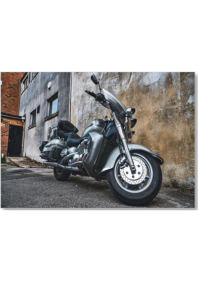 Cakasepetim Eski Binalar Ve Harley Davidson Ahşap Mdf Tablo