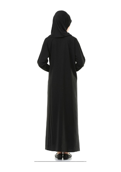 İhvan 5008-1 Siyah Pratik Kendinden Örtülü Namaz Elbisesi Siyah