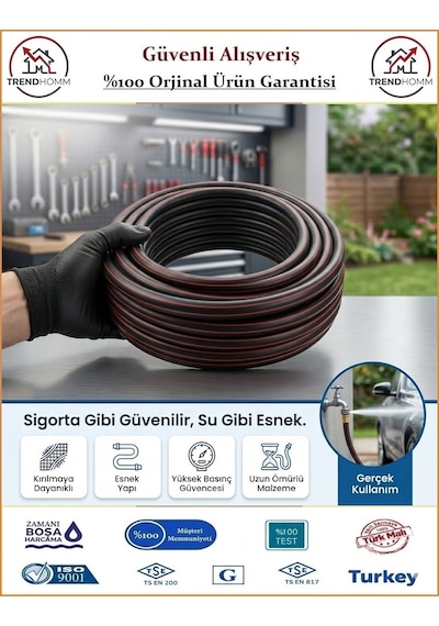 Dalyan Su Hortumu - Bahçe Su Hortumu - 1/2'' - Kalın Ekonomik Hortum - 10 Metre