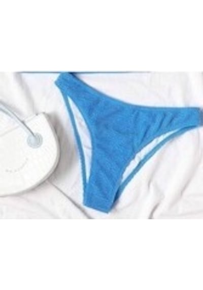 Angelsin Özel Fitilli Kumaş Bikini Altı Mavi 001