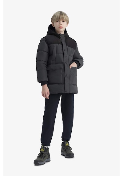 Defacto Erkek Çocuk Su Geçirmez Kapüşonlu Polar Astarlı Parka E9373a825wnar15 Antrasit