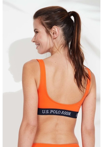 U.S. Polo Assn. Kadın Turuncu U Yaka Bralet Bikini Üst 21503