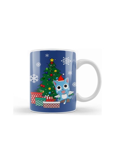 Happy Fairy Tail Around The Christmas Tree Kupa Bardak Porselen Karışık
