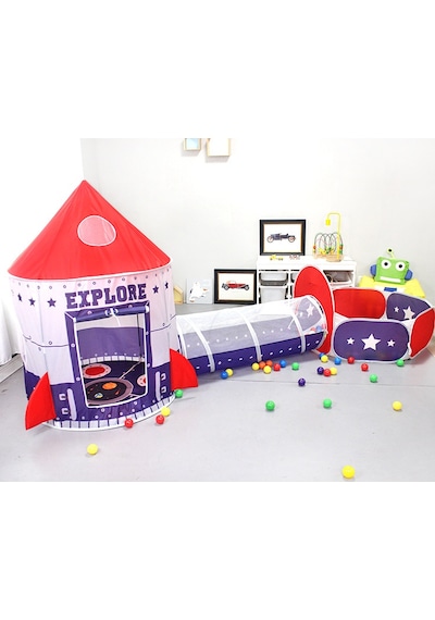 Roket Çocuk Oyun Çadırı, 3'ü bir arada, Top Havuzu, Oyun Çadırı,