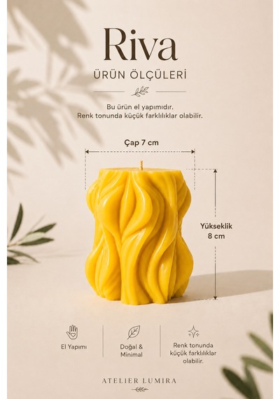 Riva - Dekoratif Mum Sarı