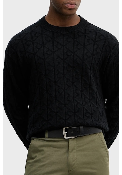 Calvin Klein Pamuklu Relaxed Fit Tamamı Logolu Kazak Lv04re301gub1 Erkek Kazak Lv04re301g Ub1 Siyah