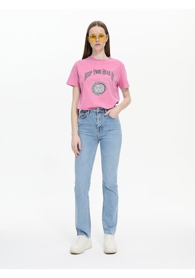 Ltb Betıana X Düz Paça Yüksek Bel Jean Pantolon 009516741556055241 Mavi Açık