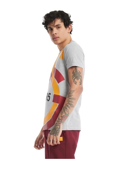 Galatasaray Lisanslı Büyük Logolu Gri T-shirt 001