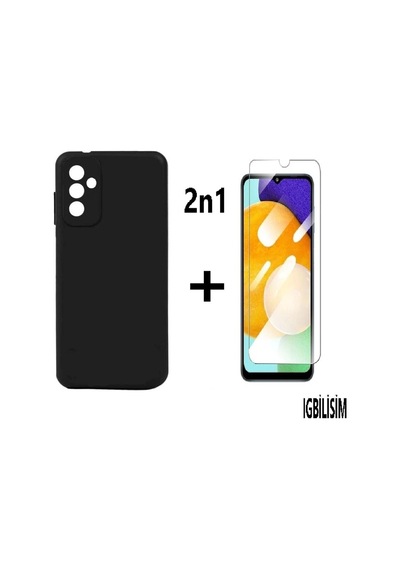 Samsung Galaxy A04s Kılıf Silikon Darbelere Karşı Korumalı Kapak Ve Tamperli Cam Ekran Koruyucu