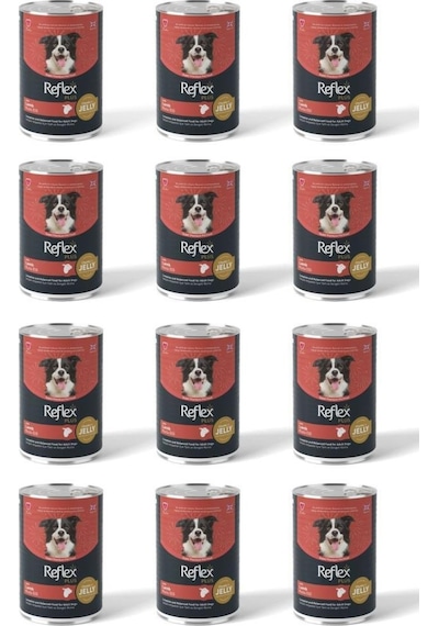 Reflex Plus Jöle İçinde Et Parçacıklı Kuzu Etli Yetişkin Köpek Maması 12 x 400 G