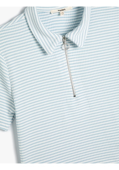 Koton Polo Yaka Tişört Kısa Kollu Yarım Fermuarlı Mavi Çizgili 4sak50237ek Mavi Koton Polo Yaka Tişört Kısa Kollu Yarım Fermuarlı Mavi Çizgili 4sak50237ek Mavi