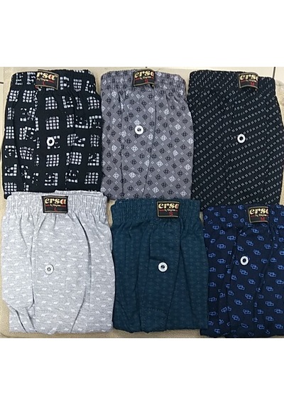 Ersa Desenli Penye Pamuk Boxer Asorti Renk 6 Adet E116