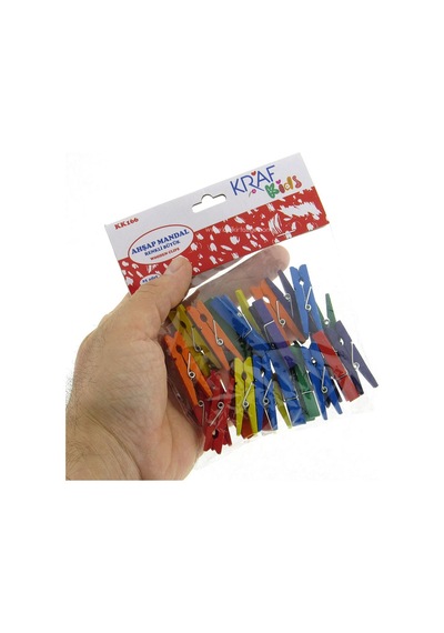 Kraf Ahşap Büyük Mandal 4.5Cm Renkli