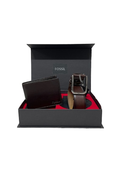 Fossil Kahverengi Napa Cüzdan 1826&3,5 Cm Hakiki Deri Kemer 125cm Taba