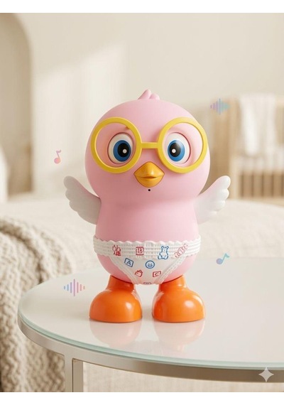 Tıfıl Toys Pilli Işıklı Müzikli Dans Eden Pembe Civciv - İnteraktif Bebek Oyuncağı