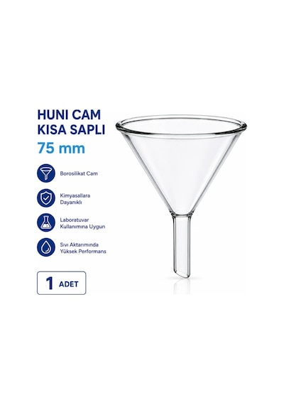 Huni Cam Kısa Saplı 75 Mm 1 Adet