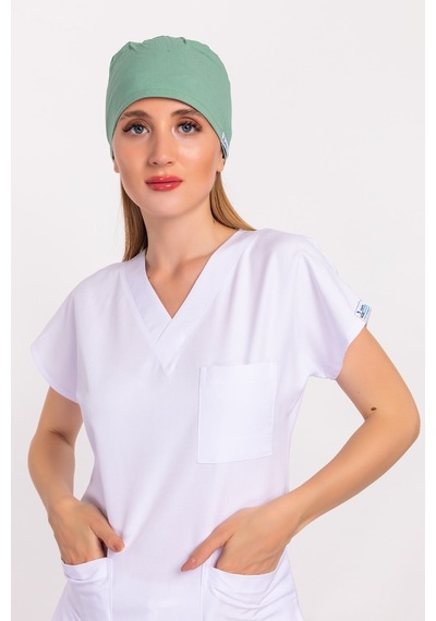 Düz Su Yeşili Renk Doktor Hemşire Hastane Aşçı Medikal Cerrahi Bo
