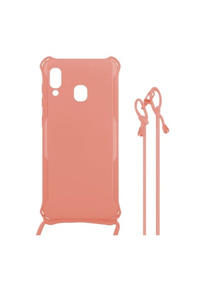 Nettech Samsung Galaxy A30 Uyumlu İpli Nano Arka Koruma Kılıf - Pembe Pembe
