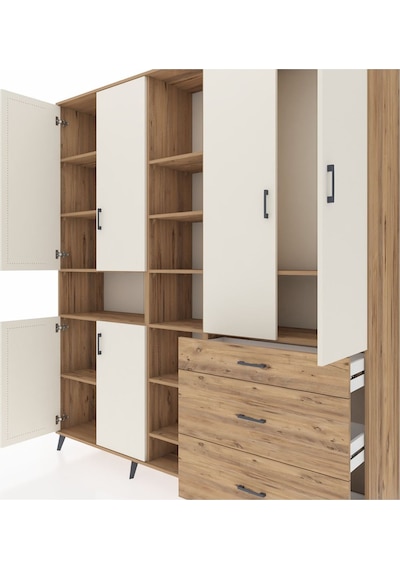 Hyperion Dolap 13 Raflı 3 Çekmeceli 6 Kapaklı 220x44x243 Çam-aytaşı/çam Çok Renkli Hyperion Dolap 13 Raflı 3 Çekmeceli 6 Kapaklı 220x44x243 Çam-aytaşı/çam Çok Renkli