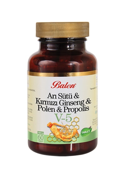 Arı Sütü Kırmızı Ginseng Polen Propolis V-5 1000 Mg 60 Adet Kapsül V5