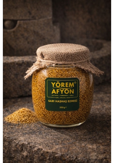 Yörem Afyon Meşhur Afyonkarahisar Taş Değirmende Öğütülmüş Cam Sarı Haşhaş Ezmesi 350gr.