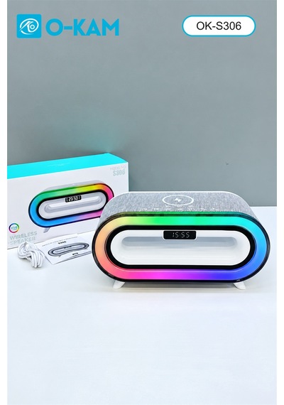 O-kam Ok-s306 Bluetooth Rgb Saatli Kablosuz Şarjlı Hoparlör