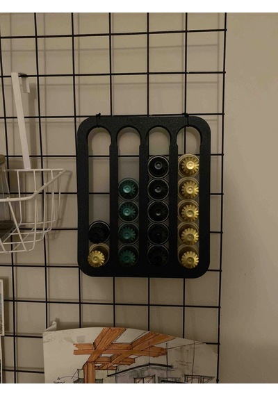 Nespresso Ve Starbucks Uyumlu Duvar Tipi Kapsül Kahve Standı Siyah