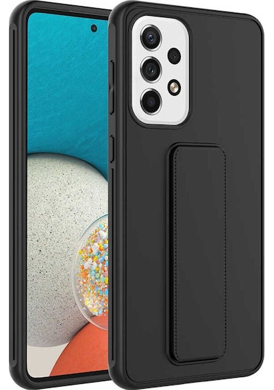 Samsung Uyumlu Galaxy A13 4g Kılıf Zore Qstand Kapak Siyah