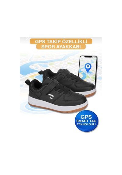 Papucumun Dünyası Çocuk Konum Bildiren Gps Takip Cihazlı Ortopedik Sneaker Siyah
