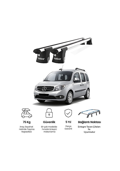 Trio-ı Mercedes-benz Citan 2013 Ve Sonrası Uyumlu Kilitli Ara Atkı 135cm Port Bagaj Tavan Barı