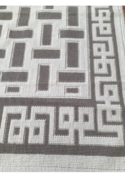 Pamuklu Bukle Lüks Kilim 80x150 -luma Kreme Kahve Kahve