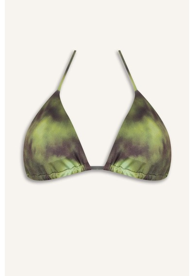 Defacto Regular Fıt Desenli İnce Askılı Bikini Üstü G8726ax26smgn737 Yeşil-gn737