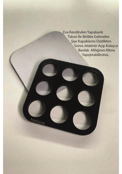 Bardak Altlığı 1 Adet Şişe Kapağı Eklenen Soda Gazoz Bira Kapağı Sonradan Eklemeli Siyah