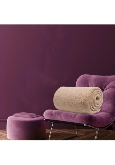 Mulberry Wellsoft Televizyon Battaniyesi Peluş Battaniye Çift Kişilik 220 230 Sütlü Kahve Beyaz