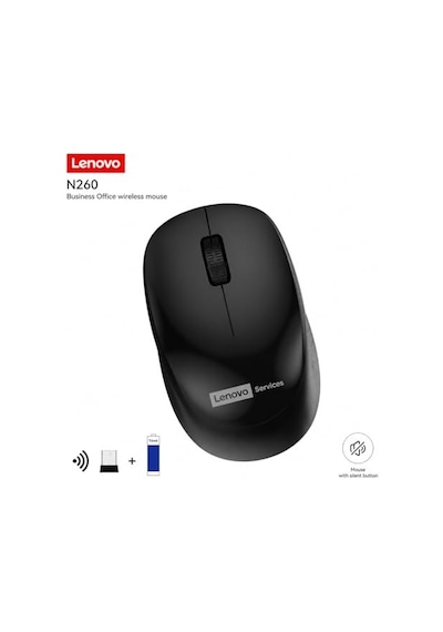 N260 Sessiz Kablosuz Mouse - Siyah, 1200 Dpı, 20 Metre Menzil, Otomatik Kapanma Ve Uyku Modu, Nano Usb Alıcı Wireless Diğer
