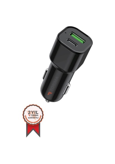 Torima C10 Araç Hızlı Şarj 3.0 Çift Usb Adaptörü Siyah