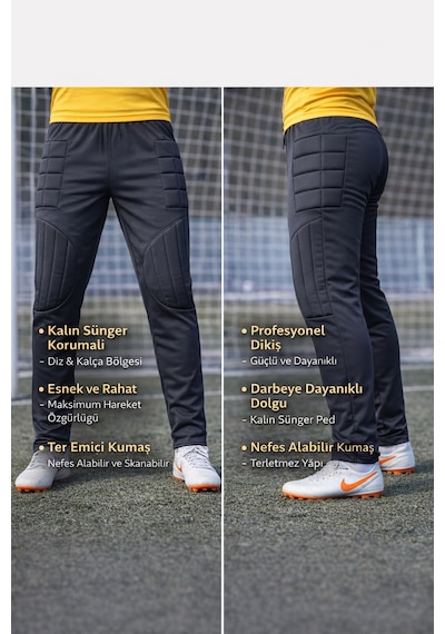 Hnsport Mayer Kaleci Pantolonu Sünger Korumalı Siyah