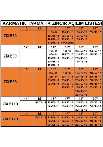 Takmatik Kar Patinaj Zinciri 195x14 Grup:9 Space