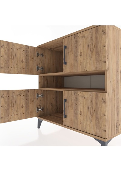 Hyperion Şifonyer 2 Raflı 4 Kapaklı 88x44x96 Çam-çam Atlas Çam