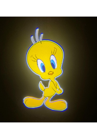 Tweety Logolu Mesafe Sensörlü Fotoselli Pilli Yapıştırmalı Kapı Altı Led Logo