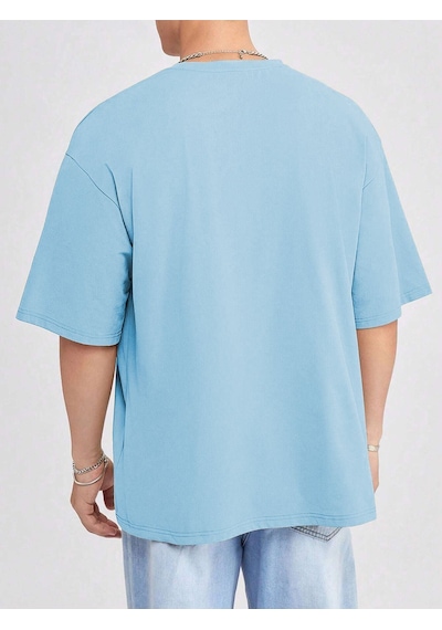 Basic Süprem T-shirt - Bebe Mavisi Oversize Bisiklet Yaka Tişört Bebe Mavi-78162 Basic Süprem T-shirt - Bebe Mavisi Oversize Bisiklet Yaka Tişört Bebe Mavi-78162