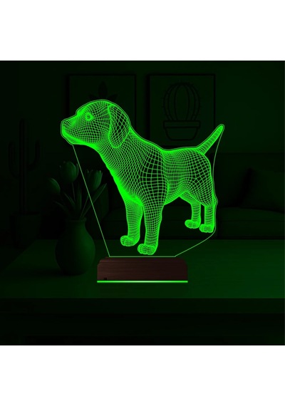 Luvivia Köpek Tasarım 3d Lamba - Masa Gece Lambası Şeffaf