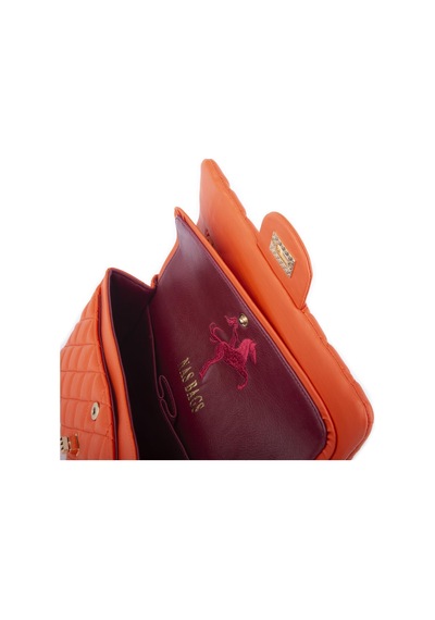 Nas Bag Kadın Çapraz Çanta Büyük Boy Zincirli Kapitone Turuncu Nova En:26 Boy:16 Cm Turuncu